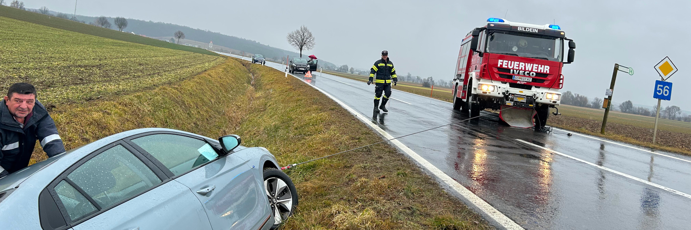 Fahrzeugbergung auf der B56, 27.02.2025