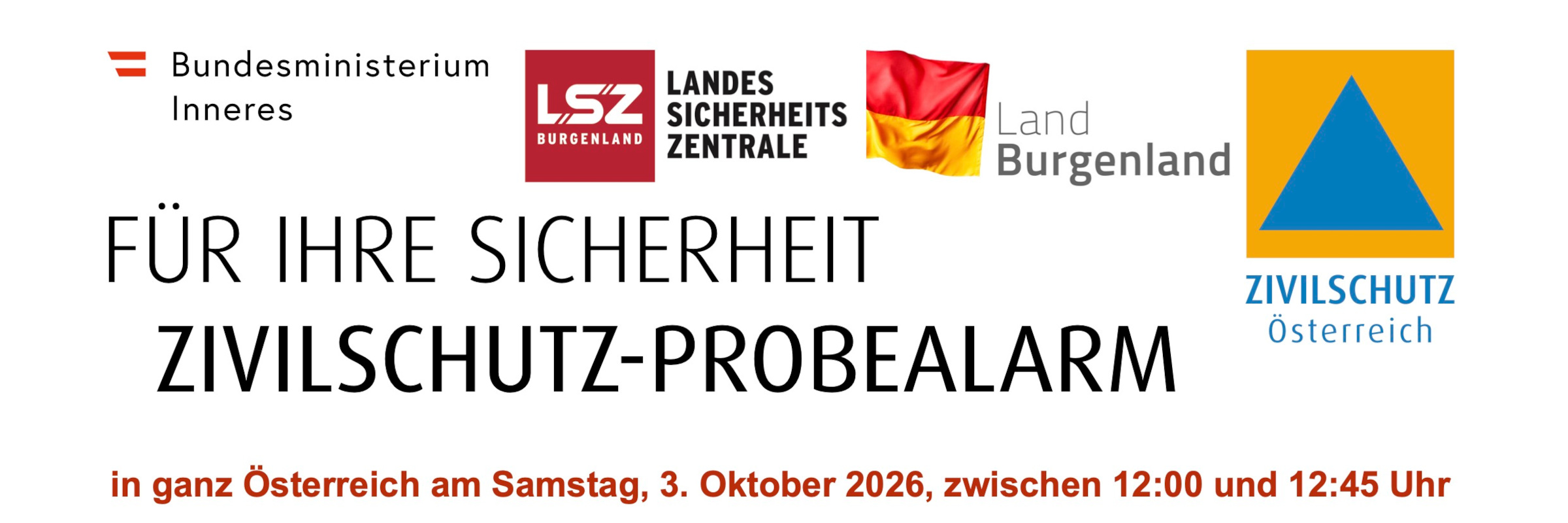 Zivilschutz-Probealarm am 03.10.2026